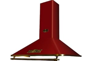 Kaiser Empire A 9315 RotEm Exklusive Designer Retro Dunstabzugshaube 90 cm Bordeaux • Kamin Wandhaube Energieklasse A • Abzugshaube Abluft/Umluft • 910m³/h Wandmontage Haube Inkl. Aktivkohlefilter