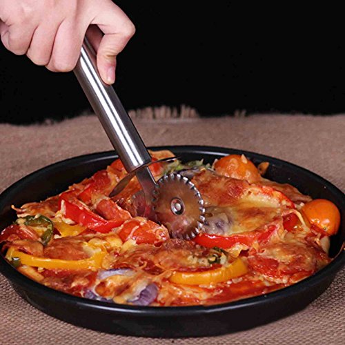 rostfreiem Stahl-Cutter Pizza Radzierblende Konditorei LebensmittelWälzwerkzeug - 2