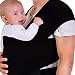 Baby Slings Carrier Cozy Baby Wrap for Newborns, Infants & Toddlers | High Quality Baby Carrier | 3 Carrying Positions | Soft Cotton and Comfort Spandex Machine Washable (Black)