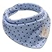 Bebedou Lovely Cotton Embroidered Bandana Bibs 6 Pack newborn gift pack super absorbent drool bibs , baby shower gifts , boys , girls, unisex (blue pack)