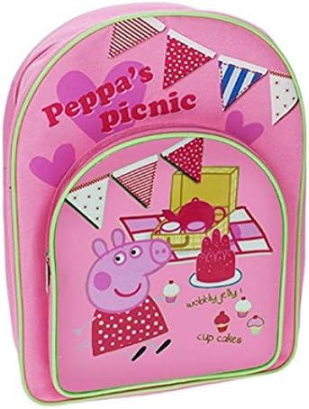 Girls Peppa Pig Design School & Travel Backpack with Adjustable Padded Shoulder Straps (Color: Pink)