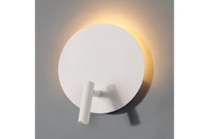 DAWALIGHT Bedside Wall Lights with Switch 6W + 3W LED 3000K Reading Lamp Adjustable for Bedroom