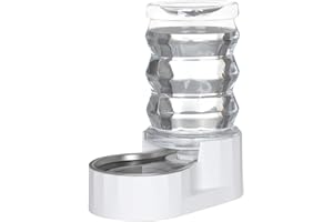 Sfozstra Wassernapfspender für Hunde, 6 l, weißer Lagre Edelstahl, BPA-frei, automatischer Schwerkraft-Haustier-Wasserspender für vielbeschäftigte Besitzer