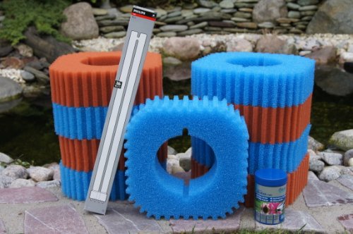 Wartungspaket für Teichfilter: Oase Filtoclear 30000 inkl. Schwammset, Lampe und Filterstarter