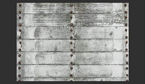 FOTOTAPETE 350×245 cm – VLIES TAPETE PREMIUM – PROFI QUALITÄT – Top moderne Wanddeko – Riesen Wandbild – Top Design Tapete – Neue exklusive Edition mit noch besser Druckauflösung – Deutsches Premium Vlies – Holz grau f-B-0067-a-a - 2