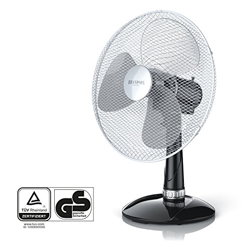 Brandson – Tischventilator 40cm / Windmaschine | Tisch Ventilator mit 3-Leistungsstufen | Leistungsaufnahme 50W | angenehmes Betriebsgeräusch | Neigungswinkel ca. 30° | Oszillation ca. 85° | schwarz / silber - 2