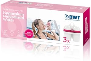 BWT filtro agua con MAGNESIO – Pack 3 | Compatible con jarra filtradora de agua | Filtro jarra BWT | Purificador doméstico | Reduce cal, cloro y metales | Hasta dureza de 14,9 °dH