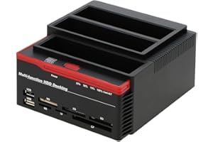 Entweg HDD Docking Station 2.5/3.5 "Base multifunción IDE y Disco Duro SATA USB 3.0 HDD Docking Station 3-Bay HDD Docking Station Enchufe de la UE