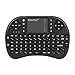 Produktbild Mini Wireless Keyboard, i8p 2.4GHz RF Touchpad Mouse Combo -Multi-media 3 in 1Portable Handheld Android Keyboard Multilingual output-for PC Google Android Smart TV Box Media Mini TV PC Stick HTPC IPTV Laptop Raspberry PI 3 PS3 (Germany&English; Black)