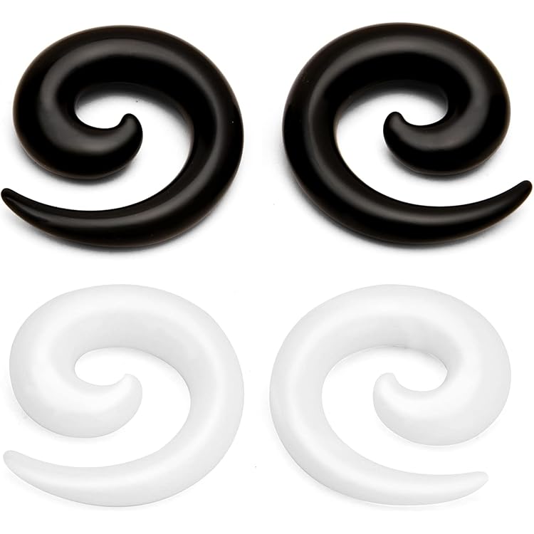 Faux élargisseur Spirale Boucle D'oreille 6mm Par Paquet De 4 Pièces
