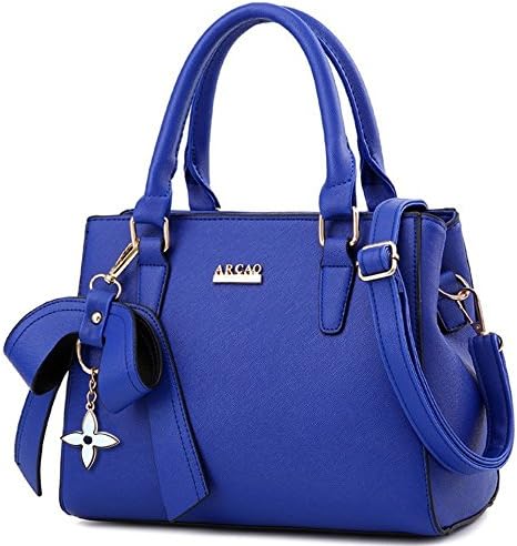 MINICE Women Totes Bag,Fashionable Top-handle bag Shoulder Bag,PU Leather Satchel Handbags with beautiful Bow pendant make you a fashionista.(Blue)