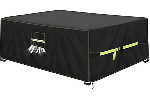 VDISRR Funda Mesa Exterior Impermeable 250x150x90cm, Tela Oxford 420D Funda Protectora Muebles de Jardin Cubre Mesa y Sillas Exterior con Salida de Aire Anti-UV, Antivento, Antipolvo