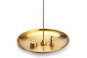 ‎QINGMENG qingmeng Räucherstäbchen Halter, 4-in-1 Räucherstäbchenhalter, Messing Raucherstabchenhalter 9 Loch Incense Holder Räuchergefäß Weihrauchbrenner für Räucherstäbchen Räucherkegel Meditation Zubehör