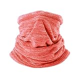 AYPOW Fleece Neck Warmer, Winter Warm Versatile Neck Warmer Extra Long Thick Neck Tube Windproof Balaclava Hood（Orange Color） - Elastic Universal Size