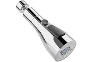 KAYLEINSTER 360° Giratorio Aireador Grifo Cocina Fregadero Difusor,Cabezal Grifo con Alcachofa con 5 Adaptadores,Sustitución de Boquilla de Grifo de Cocina y Baño,Antisalpicaduras Atomizador Grifo,3 Modos,Plata