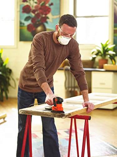 Black+Decker 120W Dreieckschleifer Mouse, Schleifmaschine, Klett-Fix, Staubfangbehälter inkl. Mikrofilter, kraftvolles Abschleifen, ergonomisches Design, passend für schwer zugängliche Stellen, KA2500K - 3