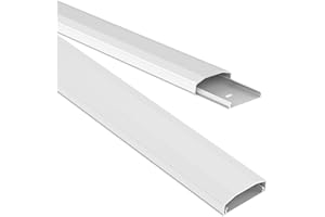 PERFECT EQUIPMENT FOR YOUR HOME perfect passacavi in ​​plastica con 1x 40cm, nastro adesivo 3M come accessorio, 0,50m, bianco