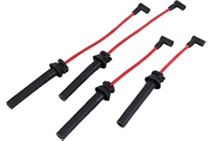 iSpchen Ignition Cable Set 8.5mm 4Pcs Red Ignition Cable Compatible for Mini One Cooper S 1.6i R50 R52 R53 R56 R57 2001-2008 Spark Plug Ignition Lead Wire Set Replacement