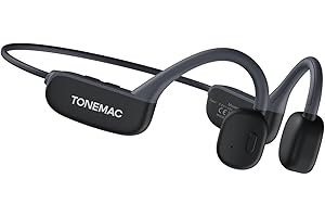 TONEMAC K23 Wireless Bone Conduction Headphones,Open-Ear Bluetooth 5.3 Earphones with MEMS Mic,Waterproof Sports Headset with 10H Playtime for Workout, Running, Cycling,Gym,Hiking