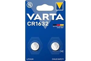 VARTA Knappcellsbatterier CR1632, 2 stycken, Lithium Coin, 3 V, för klockor