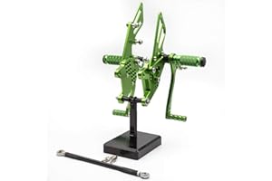 FXCNC CNC Billet Motorcycle Rearset Foot Pegs Rear Set Footrests Fully Adjustable Foot Boards Compatible with ZX10R ZX1000 ZX-10R 2006 2007 2008 2009 2010