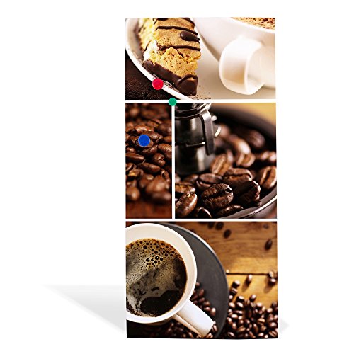 banjado – Design Magnetwand Memoboard 37x78cm Pinnwand Magnettafel mit Motiv Kaffee&Schokolade - 4