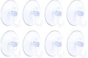FUYOAL 8 Pcs Suction Hooks, Clear Towel Hooks Window Suckers with Hooks Heavy Duty Max Holding 2 KG for Bathroom Door Kitchen Hanging