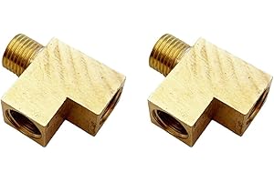 Sarini Winkeladapter, T-Splitter, Öldrucksensor, T-Stück, Öldruckmesser-Adapter, M10 x 1 Stecker auf 2 M10 x 1 Buchsenadapter, Messing