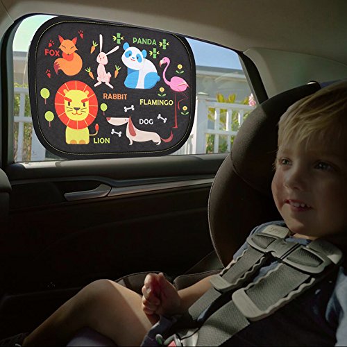 IntiPal Selbsthaftende Sonnenblenden Sonnenschutz Auto Baby Kinder 2er Pack - 2