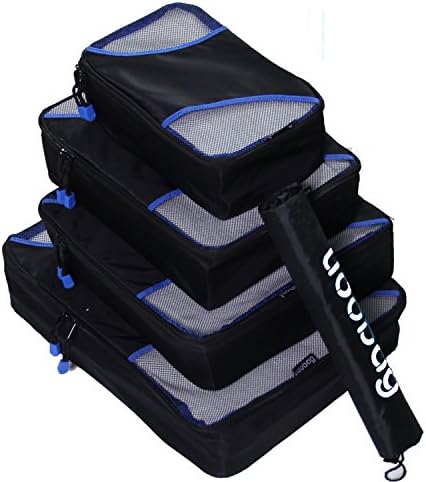 Fubevod Travel Organizer Luggage Packing Set Bags 4 PCS with Laundry Bag Black