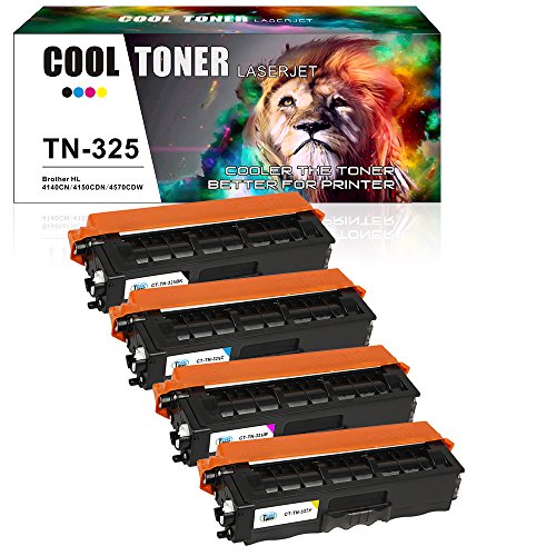 Cool Toner Kompatible Toner für TN325 für Brother HL-4140CN HL-4150CDN HL-4570CDW HL-4570CDWT, MFC-9460CDN MFC-9465CDN MFC-9560CDW MFC-9970CDW, DCP-9055CDN DCP-9270CDN,Kompatible TN-325BK TN-325C TN-325M TN-325Y, Schwarz 4.000 Seiten, Color je 3.500 Seiten