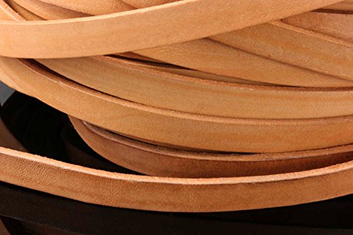 Lederband flach 3/5/10 mm Lederriemen Rindsleder Farbwahl Echt Leder Band (5mm, Hellbraun)