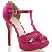 Produktbild Fabulicious sexy Peep Toe T-Strap Sandalette Lolita-20, Fuchsia-Satin, 35-41