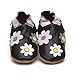 Soft Leather Baby Shoes Little Flowers Black 4-5 years