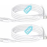 2 Adet x 2 Metre Kablo Seti, Type C-Lightning 27Watt PD Hızlı Şarj, REMORAX Wahoo, Beyaz/G&uuml;m&uuml;ş Metal