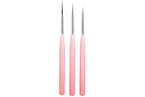 luoshaPUCY Pinceaux en Détail à Ongles, 3 Pièces Pinceau Nail Art Ongles Pinceau Liner de détail pour Ongle Gel pour dessiner des lignes DIY la Conception (Rose)