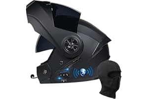 BYGMWEP Klapphelm mit Bluetooth, Integriert Motorradhelm, ECE Zertifiziert Integralhelm mit Doppelvisier, mit Eingebautem Mikrofon für Automatische Reaktion, für Erwachsene Frauen Männer