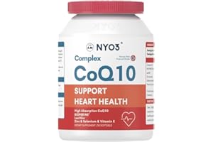 NYO3 Coenzymes Q10 Gélule Molle Pour Protéger la Santé Cardiaque, Améliorer l'Immunité, Ajouter des Phospholipides et de la Pipérine Noire, Vitamine E et Zinc, Bonne Pureté, Absorption Élevée, Teneur