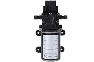 Hyuduo Pompe à Diaphragme Intelligente 120W Dc12/18V, Pompe à Eau de Surpression 10Mm, Pompe à Eau auto-amorçante 7L/Min avec Poignée (entrée/Sortie de Tube Droit)(Dc18V),Pompe à membrane