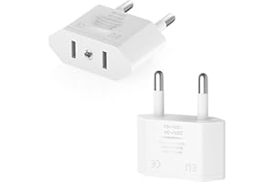 Oliveria 2 Pièces Adaptateur Prise USA, US to France Adapter, fiche d'adaptation USA Deutschland Stecker, fiche de Voyage US vers EU, Adaptateur US EU, Adaptateur USA Prise, Adaptateur EU Prise Blanc