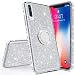 Produktbild Kompatibel mit Samsung Galaxy A70 Glitzer Hülle Schutzhülle Case Überzug Sparkle Bling Glänzend Soft Flex Durchsichtig TPU SilikonHülle + Strass Diamant Ring Halterung Hülle Tasche Galaxy A70,Silber