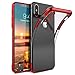 Produktbild Conie Schutzhülle kompatibel mit iPhone X, Hülle Bumper Slim Cover Chrome Design Silikon Case Rückschale in Rot