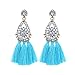 Price comparison product image Earrings Ear Stud for Women,Women Retro Ethnic Tassel Flower Rhinestone Drop Dangle Earring Jewelry Gift - Sky Blue