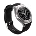 Produktbild VancTec für Gear S2 Classic Armband, Silikon Sportarmband 20 mm Samsung R732 Uhr Band Strap Uhrenarmband Erstatzband mit Metallschließe für Samsung Galaxy Gear S2 Classic / Moto 360 2 42mm, Schwarz