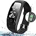 Produktbild Fitness Tracker blueteeth Hinweis zu verbinden, wasserdicht, mit Herzfrequenzsensor Smart Fitness Armband Sport Schrittzähler Schritt Auto-Monitor Sleep Tracker Kalorienzähler für ios und Android Smartphones mit puedo, Schwarz , Einheitsgröße
