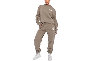 GENERIC White Fox Dupe Hoodie Tracksuit Womens Leisure Suits Ladies 2 Piece Warm Outfit Full Set Activewear Gym Wear Jogger Track Suits Womens Clothes