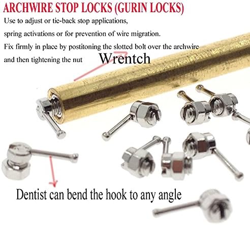 Lot of 10, smileortho® Grip Lock Gurin Lock (Straight Hook), Included One Wrentch, Archwire Stop for Dental Orthodontic Dentist Orthodontist Grip Lock Gurin Straight Lock (Hook), including a Wrentch, Archwire Stop for Orthodontic Dental Dentist ortodoncista