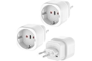 VECBMN 3 Pièces Prise Française vers Suisse, Adaptateur de Voyage EU vers Suisse, Adaptateur Franch vers Suisse, Adaptateur de Voyage, Prise UE DE vers Type J pour Prise de Voyage Suisse Maldives, Rwanda, L