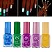 LHWY 5 PCS Candy Fluorescent Neon Luminous Gel Nail Polish for Glow in Dark Nail Varnish