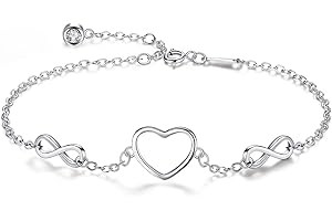 L.Karden Armband Damen Herz Armband Silber 925,Zirkonia Armband Silber Kristall Armband Verstellbar Schmuck Damen Geschenk für Weihnachten Valentinstag für Damen Frauen